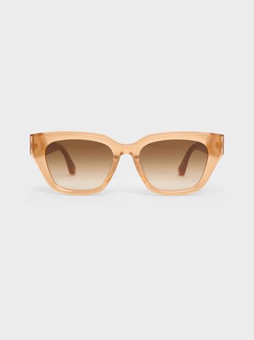 Gafas de sol tipo cat-eye de acetato reciclado, Toffee, hi-res