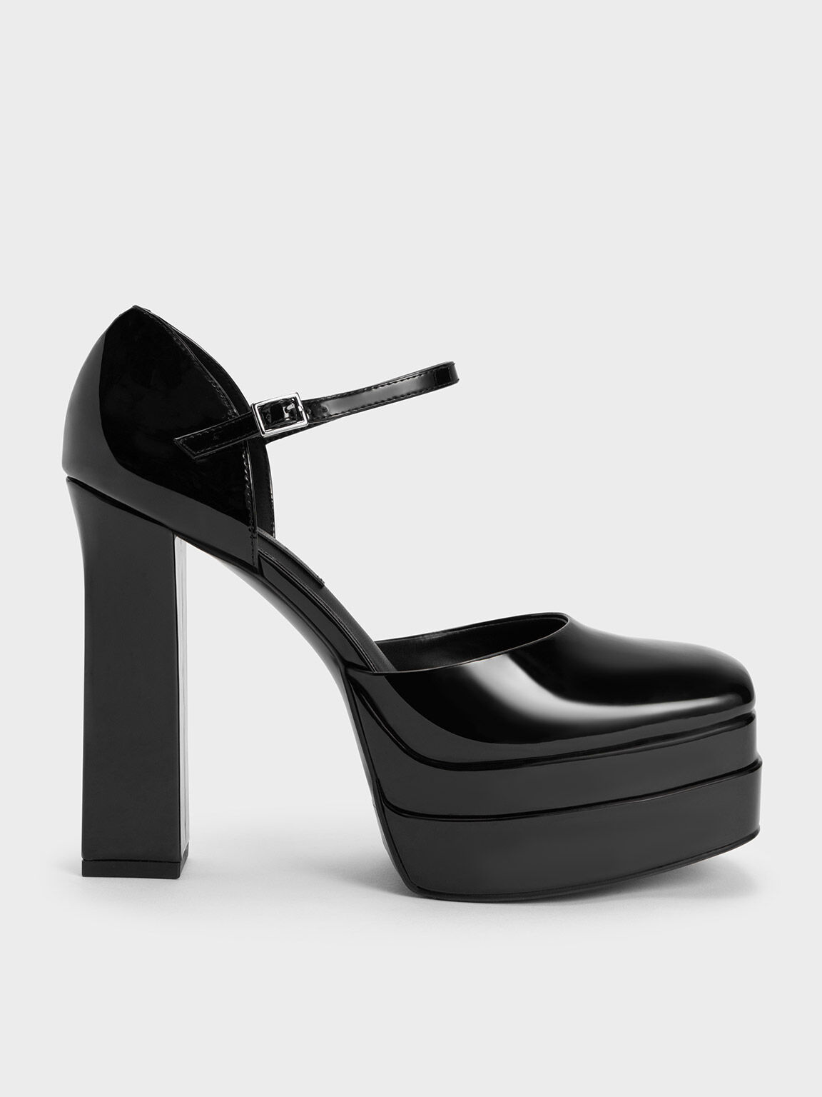 Zapatos D'Orsay Charol Plataforma - Negro - CHARLES & KEITH US
