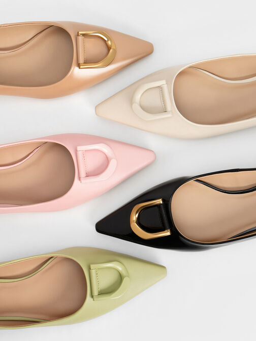 Gabine Patent Leather Ballerinas, Nude, hi-res