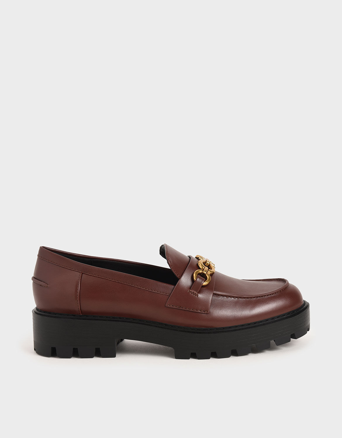chunky tan loafers