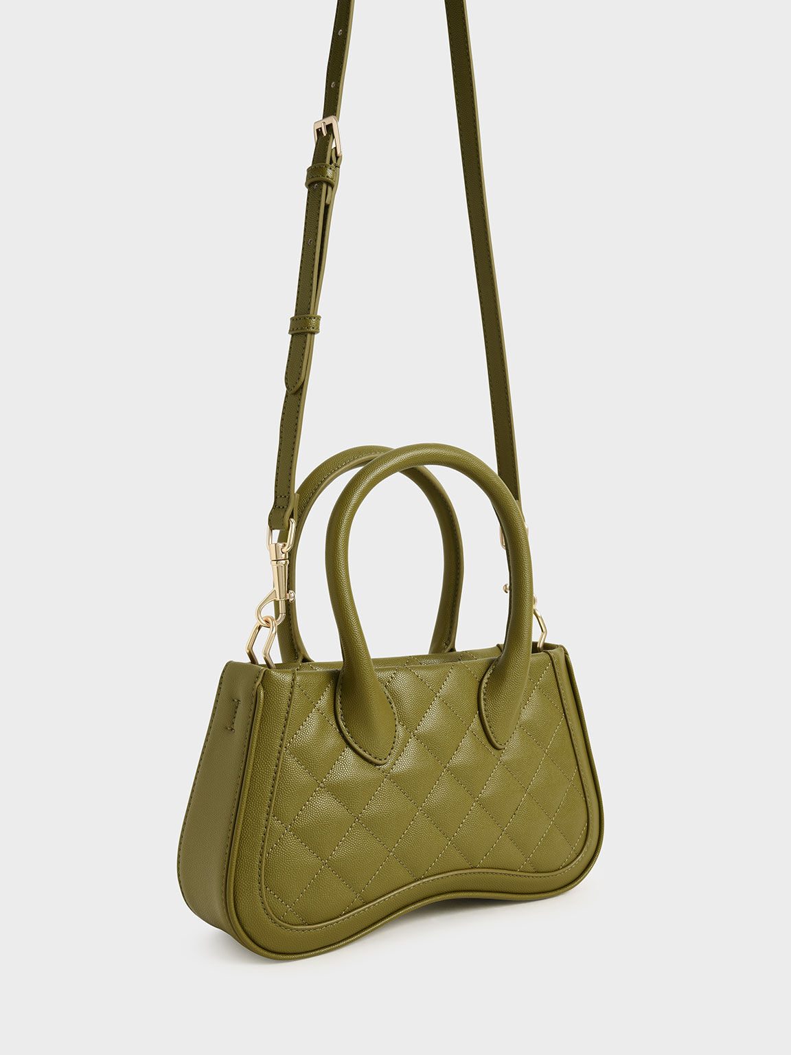 Micaela Quilted Sculptural Tote Bag, Avocado, hi-res
