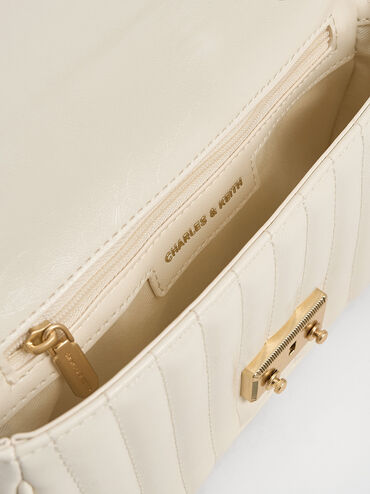 Mini bolso Donna de efecto arrugado, Crema, hi-res