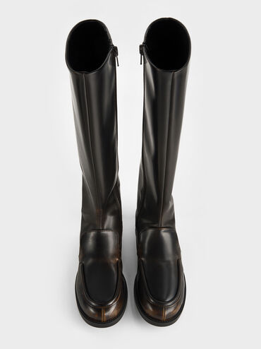 Botas-mocasines Jagger hasta la rodilla, Marrón oscuro, hi-res