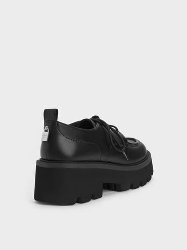 Griselda Ridged-Sole Derbys, Black, hi-res