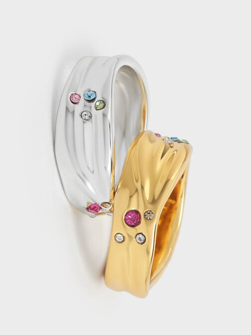 Orinda Crystal Sculptural Ring, Silver, hi-res