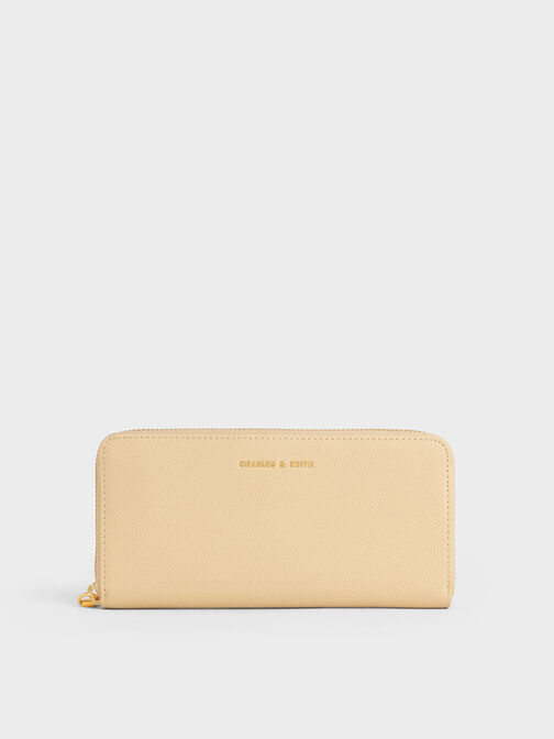 Zip-Around Long Wallet, Beige, hi-res