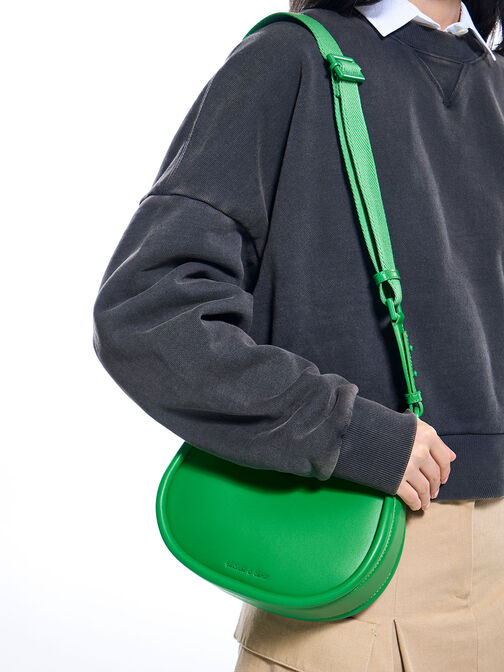 Lana Curved Shoulder Bag, Green, hi-res