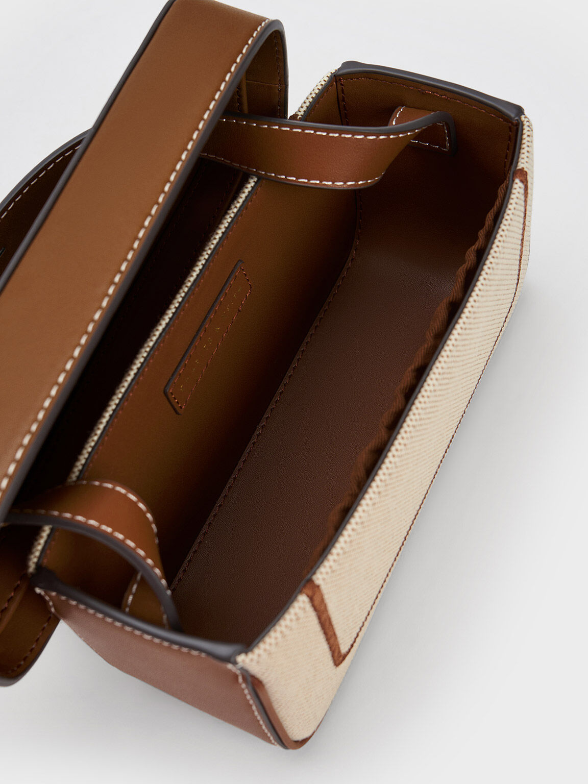 Astra Canvas Contrast Trim Boxy Bag, Chocolate, hi-res