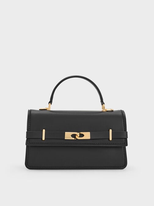 Arlet Belted Top Handle Bag, Black, hi-res