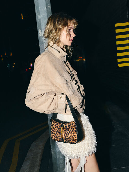 Cesia Leopard-Print Metallic-Accent Shoulder Bag, Multi, hi-res