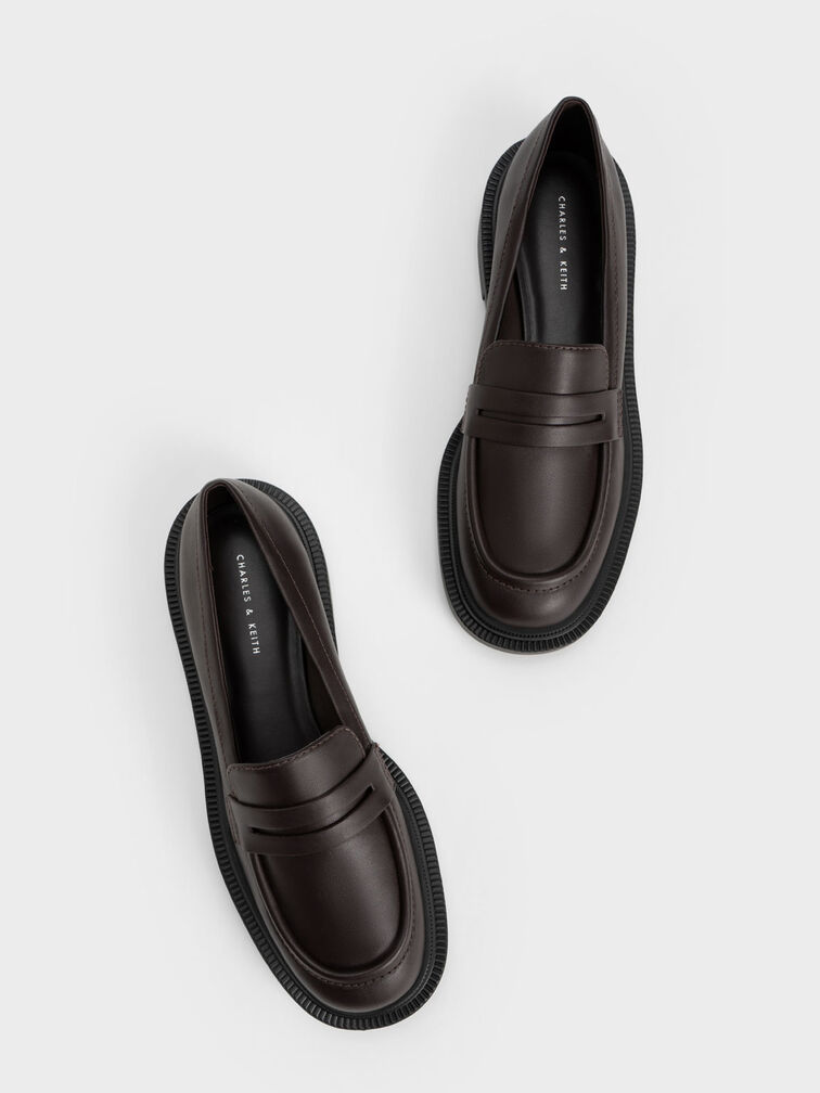 Classic Penny Loafers, Dark Brown, hi-res