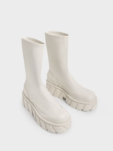 Botas con plataforma Aberdeen, Crema, hi-res