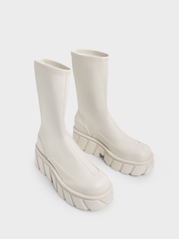 Aberdeen Platform Boots, Cream, hi-res