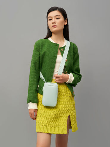 Long Crossbody Bag, Mint Green, hi-res