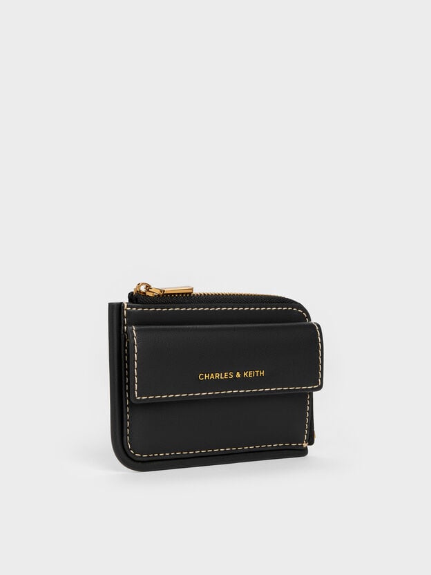 Lyla Front-Pocket Card Holder, Black, hi-res