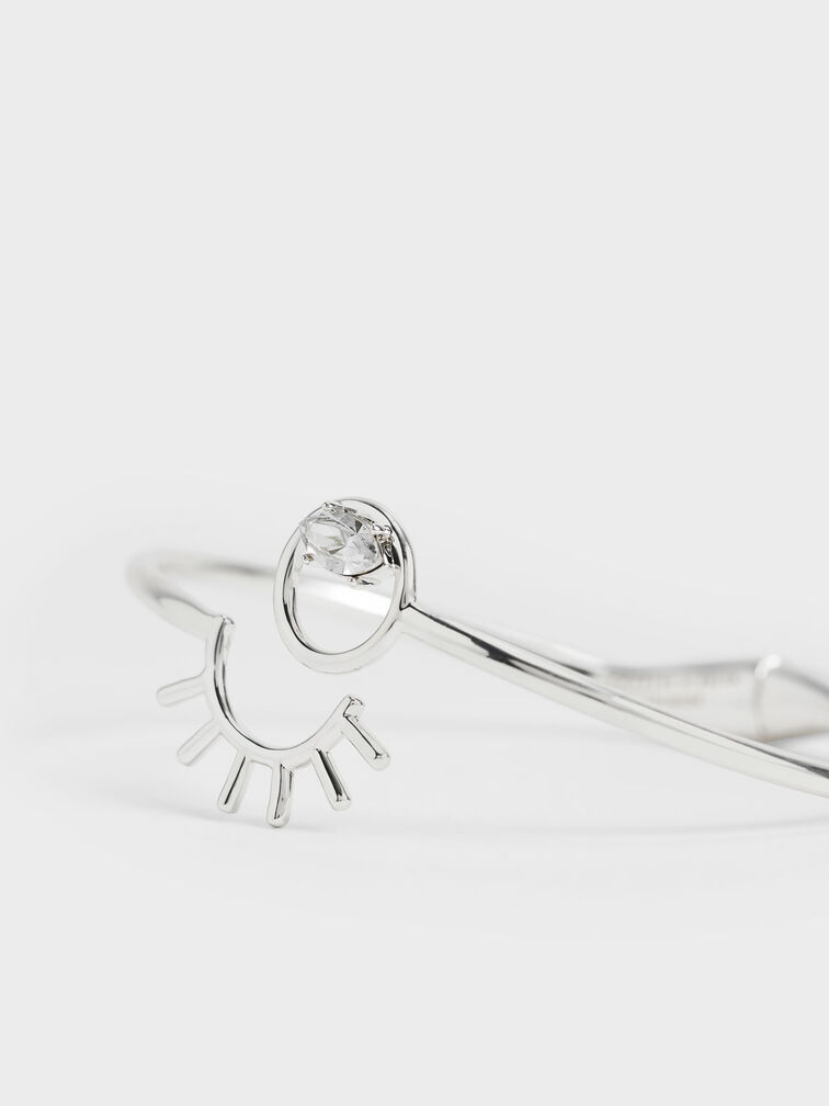 Swarovski® Crystal Cuff Bracelet, Silver, hi-res