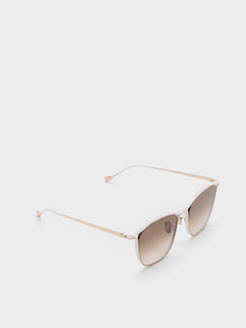 Wire Frame Butterfly Sunglasses, Cream, hi-res