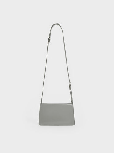 Bolso tipo caja estructurado, Gris, hi-res