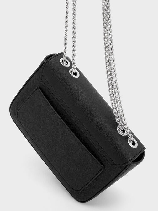 Bolso con correa de cadena, Noir, hi-res