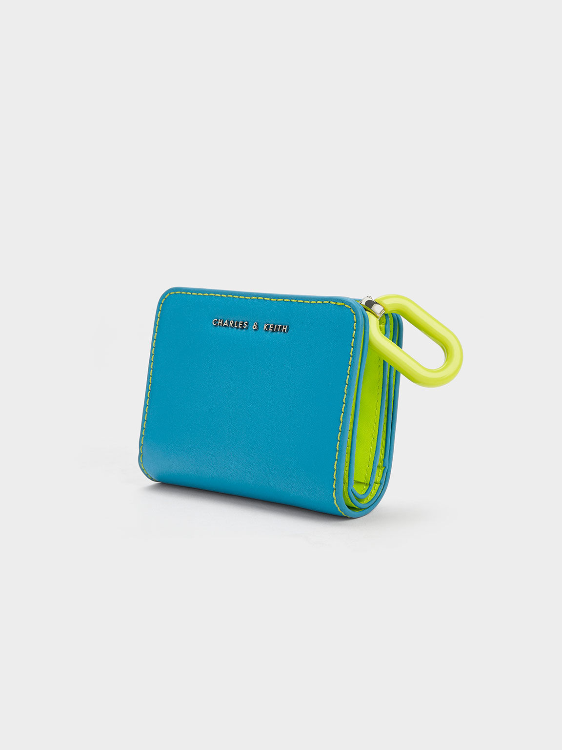 Cartera llavero ovalada con cremallera, Azul océano, hi-res