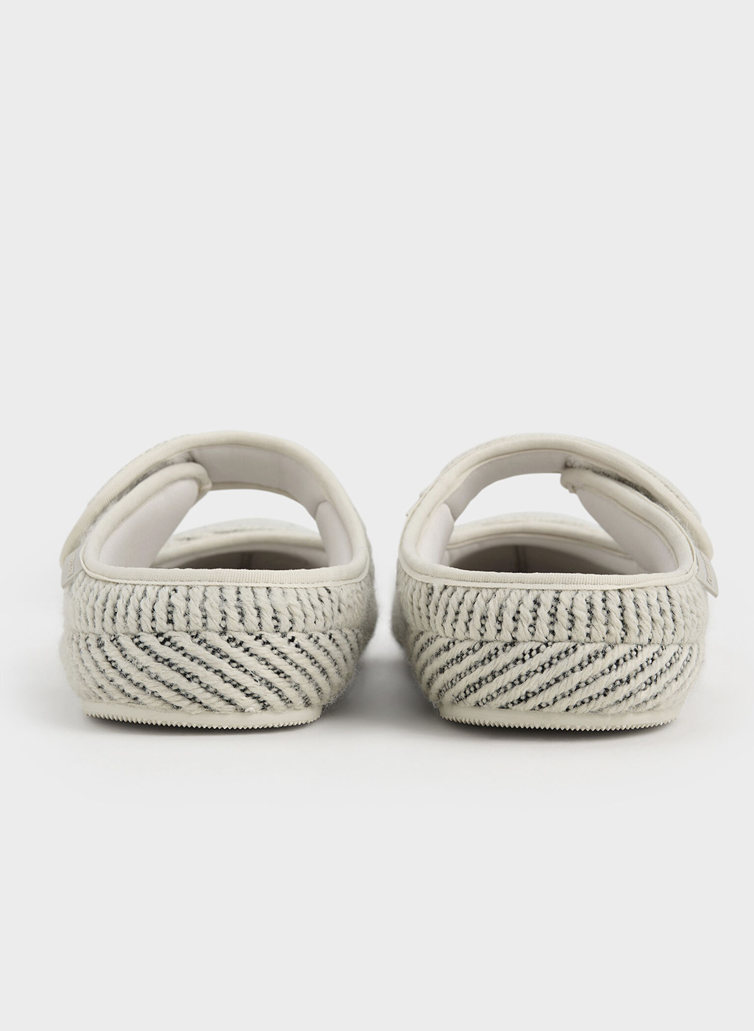 Zapatos planos slip-on Lumi a rayas, Blanco, hi-res