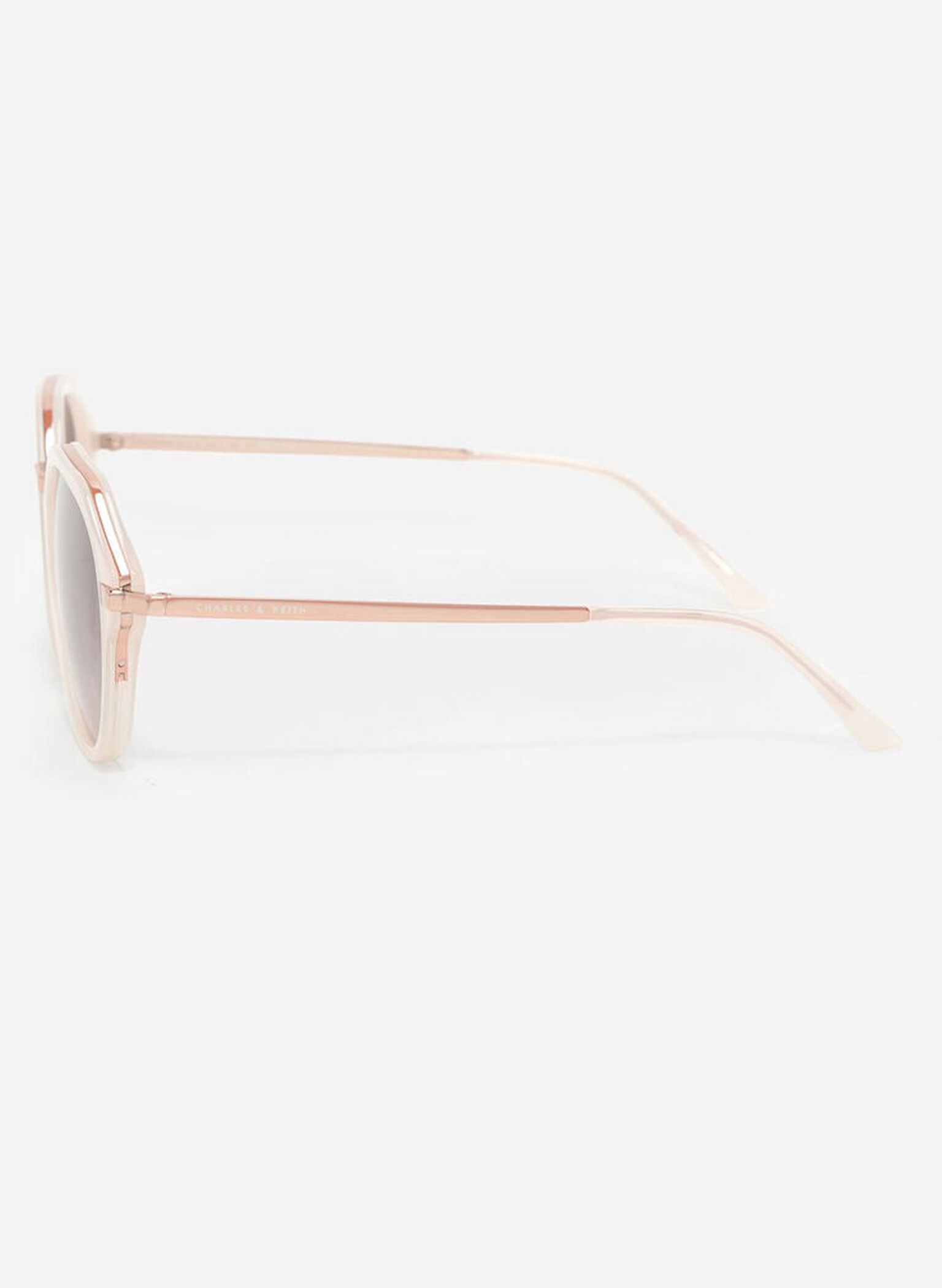 Solana Angular Oval Sunglasses, Pink, hi-res