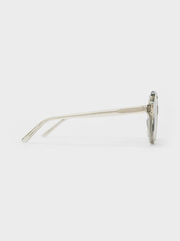 Izara Recycled Acetate Butterfly Sunglasses, Minted Grey, hi-res