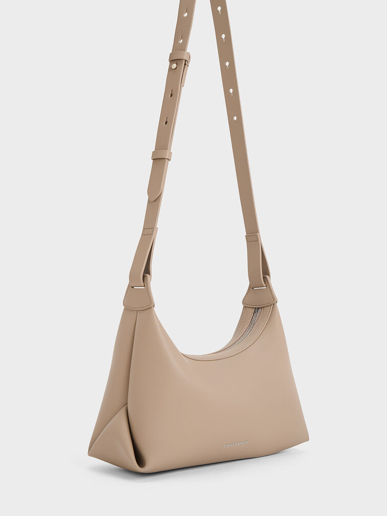 Aurelie Trapeze Hobo Bag, Taupe, hi-res