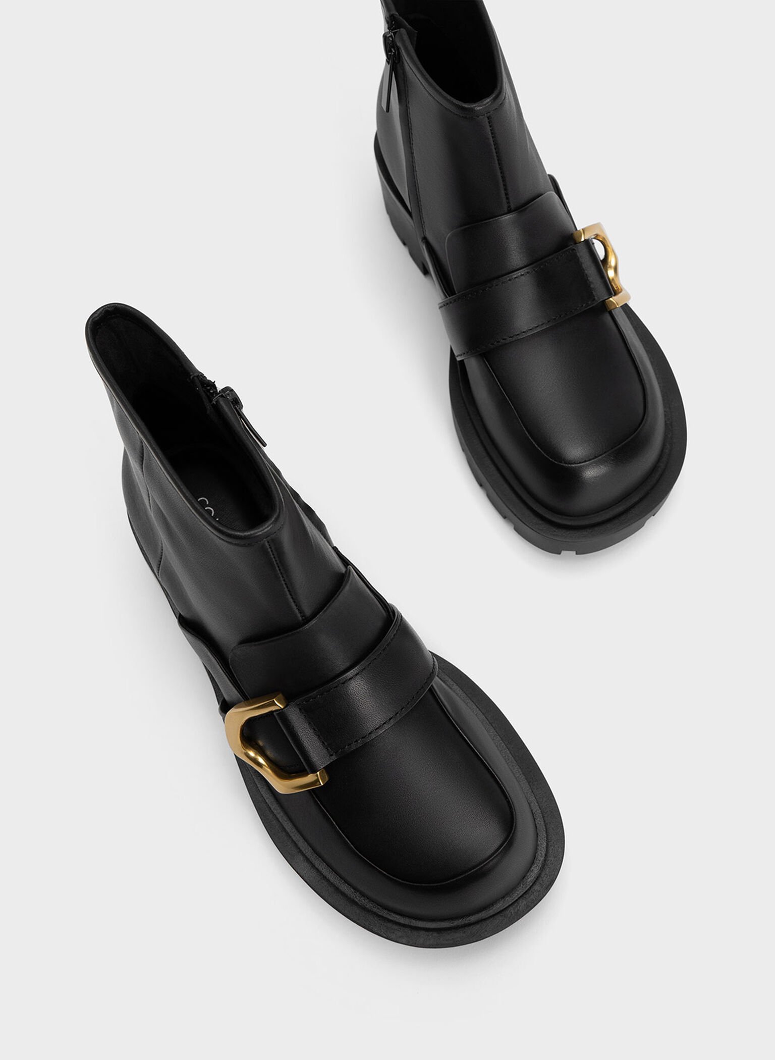 Gabine Loafer Ankle Boots, Black, hi-res