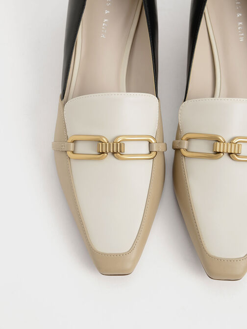 Chain-Link Loafer Pumps, Multi, hi-res