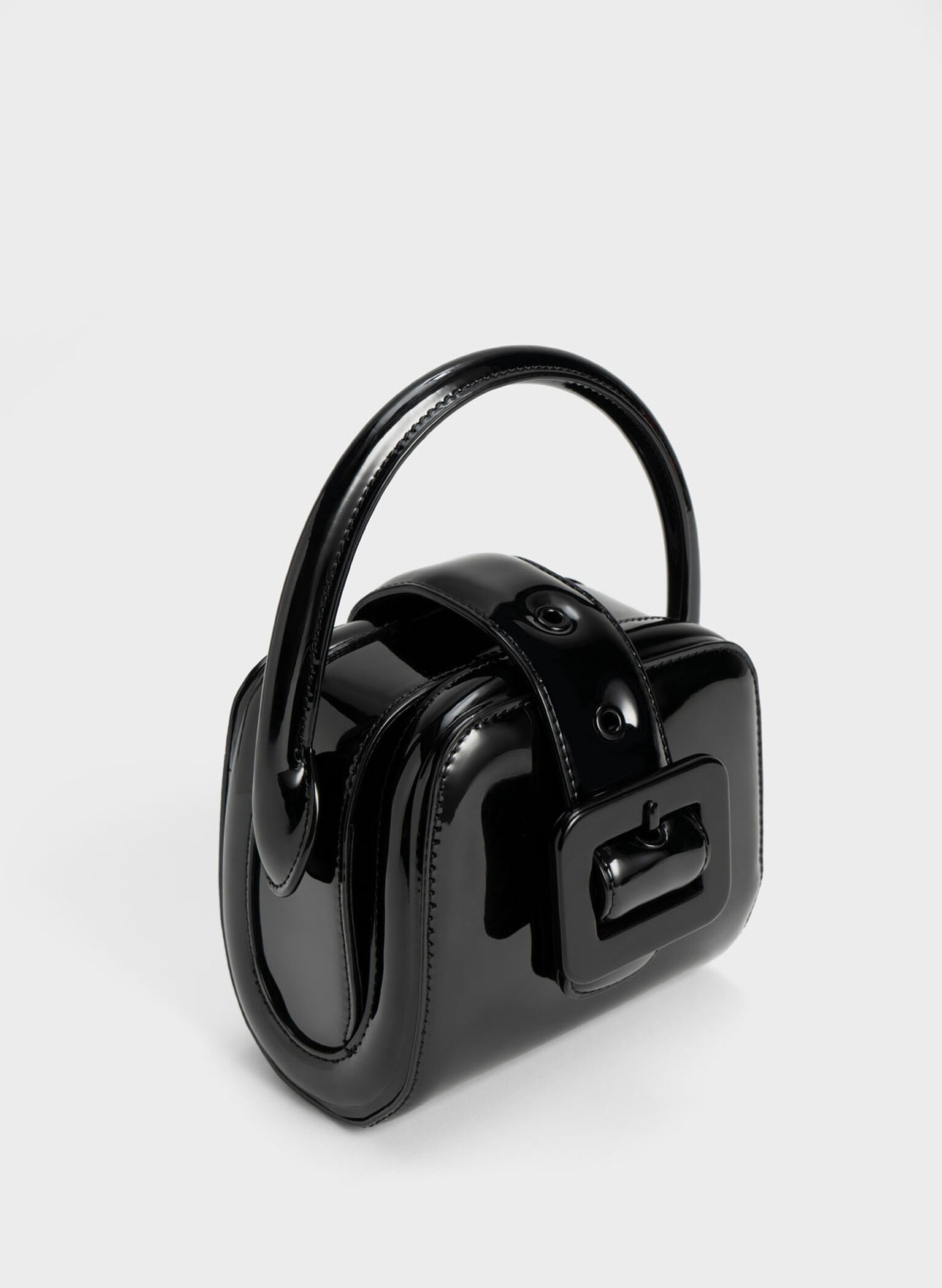 Lula Patent Belted Bag, Black, hi-res