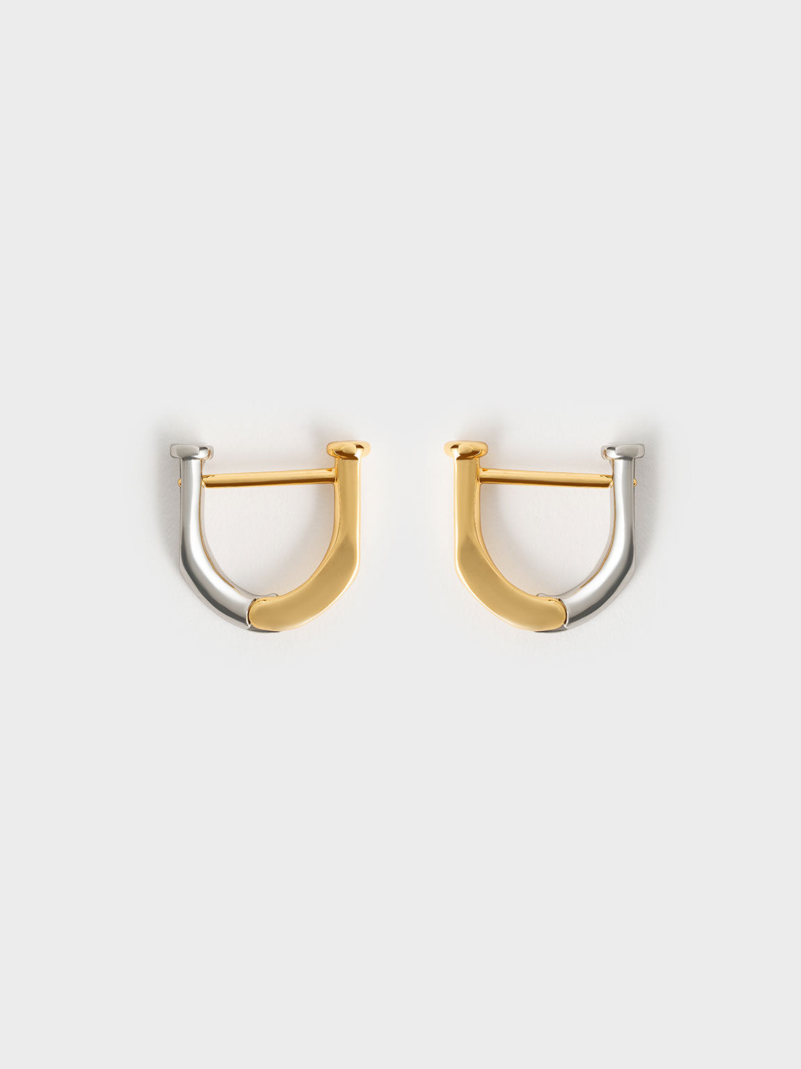 Gabine Two-Tone Huggie Earrings, Multi, hi-res