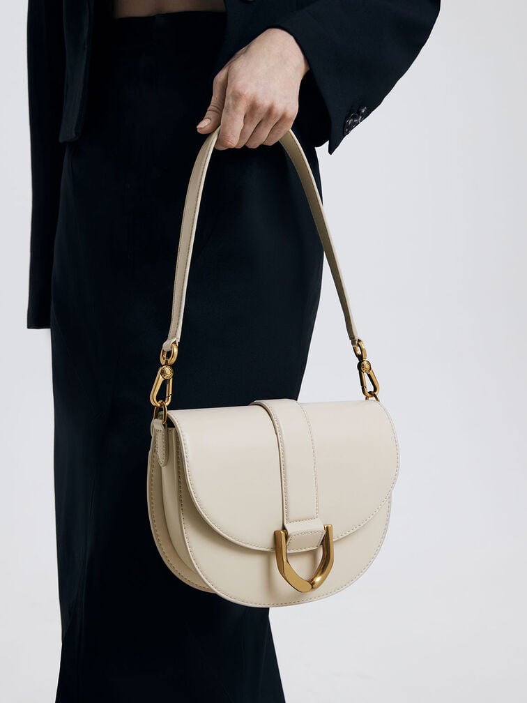 Gabine Saddle Bag, Cream, hi-res