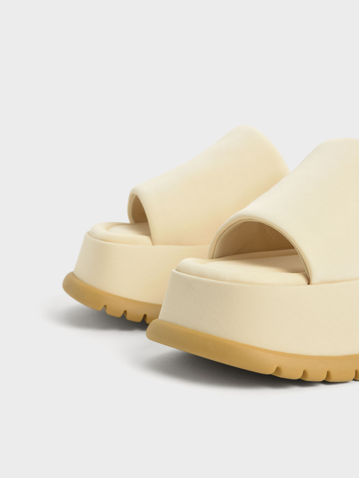 Recycled Polyester Platform Sandals, Yellow, hi-res