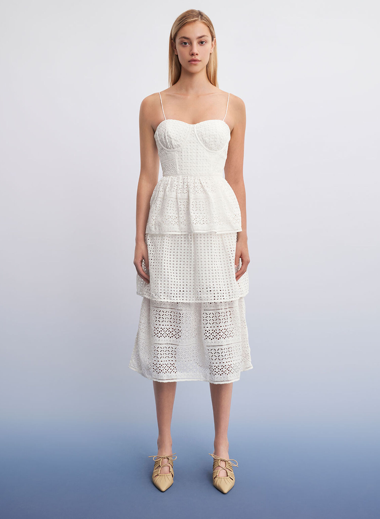 Landis Leather Ruched Bow-Tie Mules, Sand, hi-res