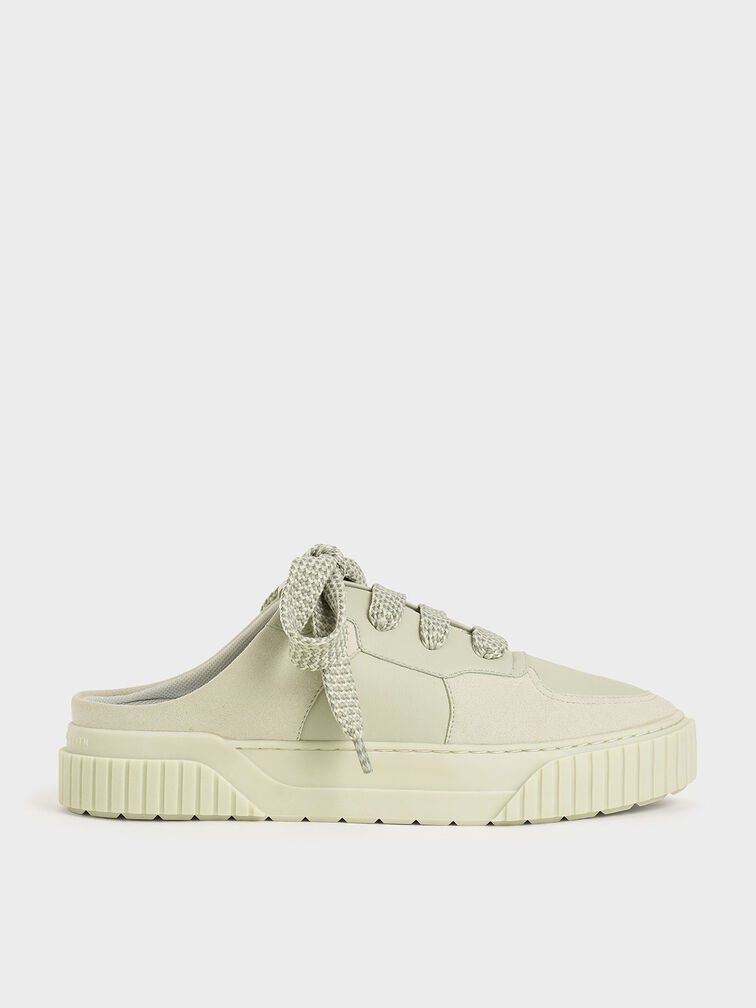 Microsuede Slip-On Sneakers, Mint Green, hi-res