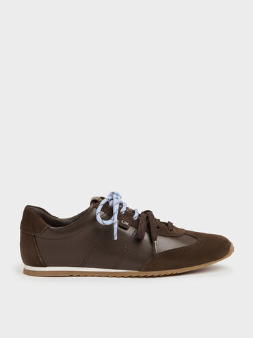 Jace Leather & Suede Sneakers, Dark Brown, hi-res