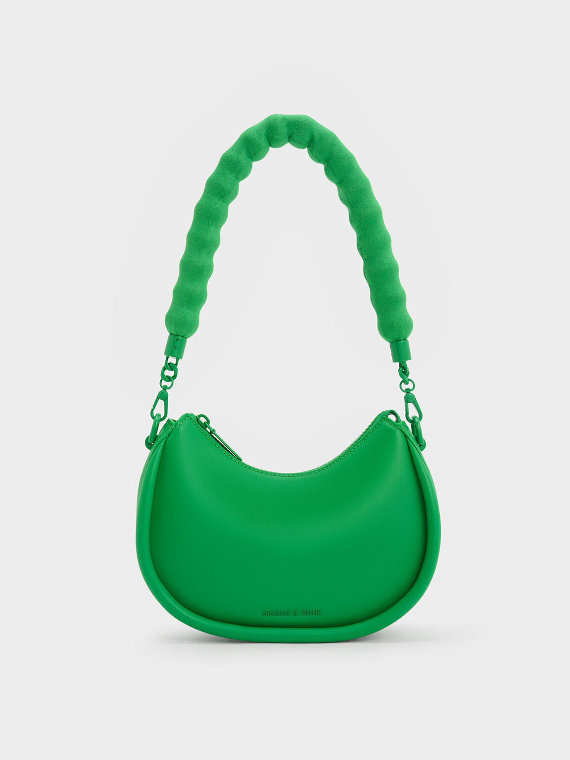 Green Lana Curved Shoulder Bag - CHARLES & KEITH MX