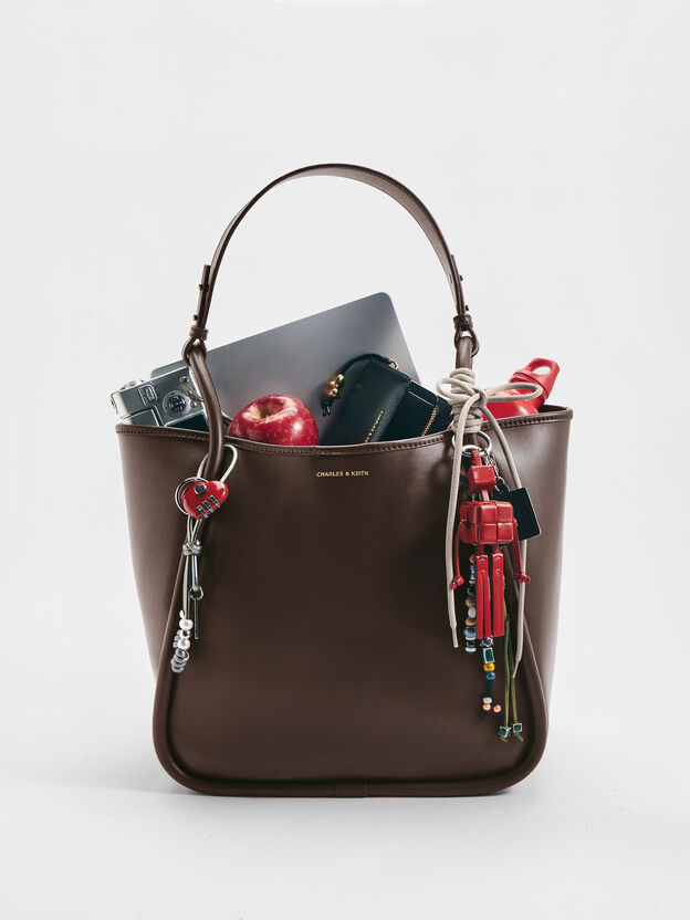Bolso tote holgado tubular Lyla, Espresso Brown, hi-res