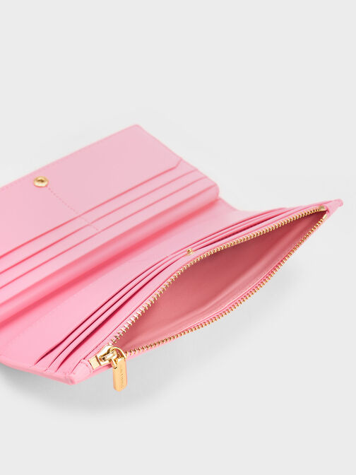 Danika Quilted Long Wallet, Pink, hi-res