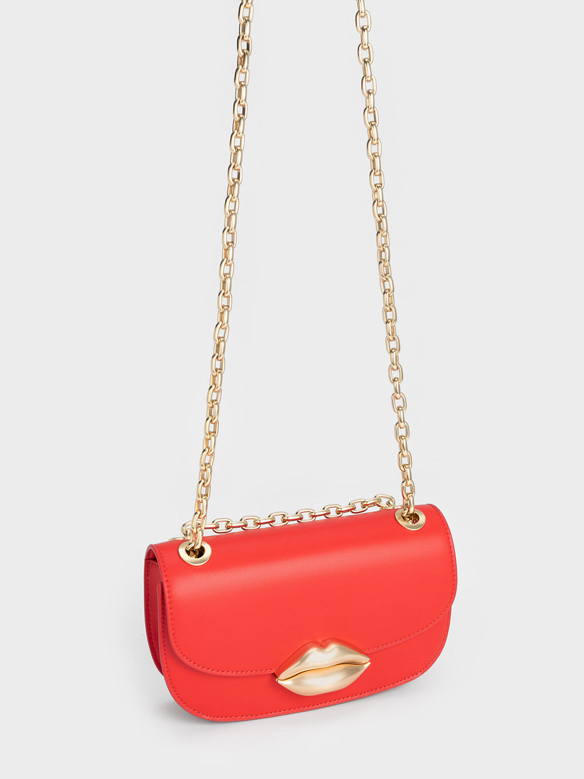 Kiss Lip Motif Bag, Red, hi-res