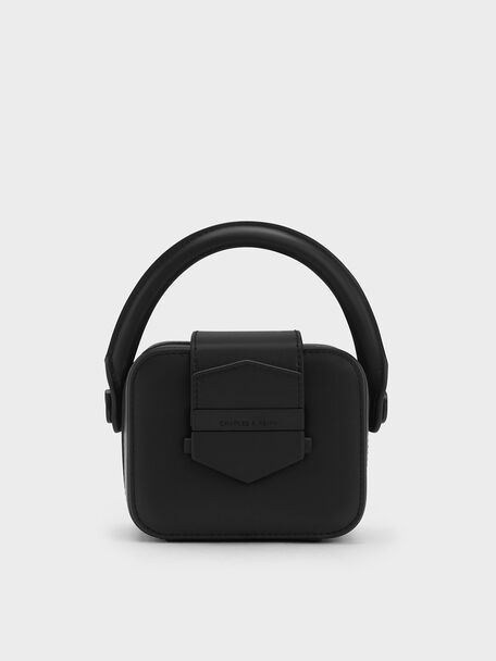 Mini Vertigo Boxy Top Handle Bag, Jet Black, hi-res