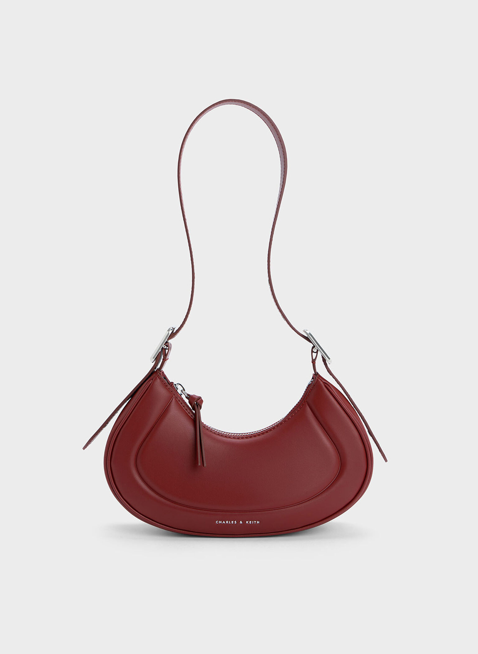Red Petra Curved Shoulder Bag CHARLES & KEITH US