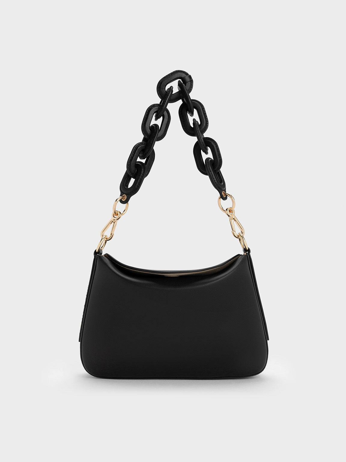 Black Catena Chain-Handle Bag - CHARLES & KEITH TW