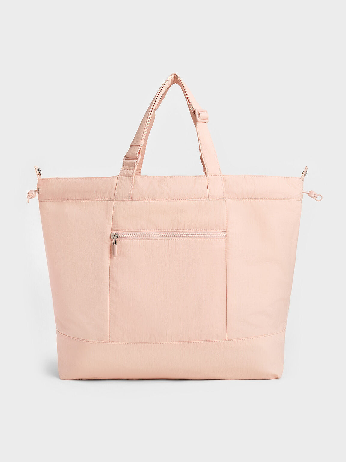 Light Pink Terra Nylon Reversible Tote Bag CHARLES KEITH ZA