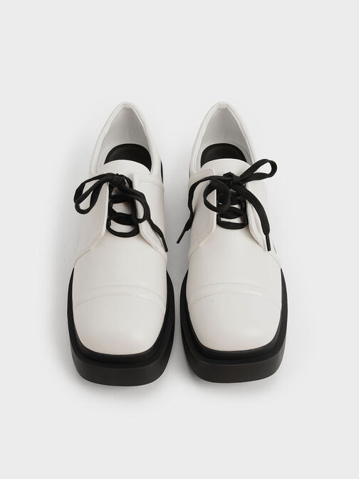 Lace-Up Chunky Oxfords, Chalk, hi-res