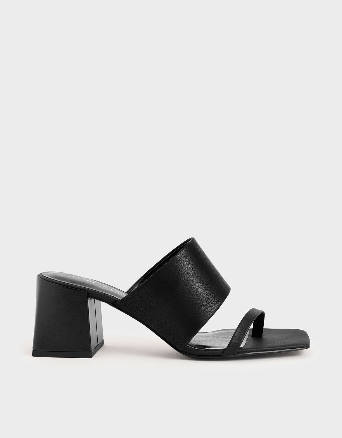 block heel mules black