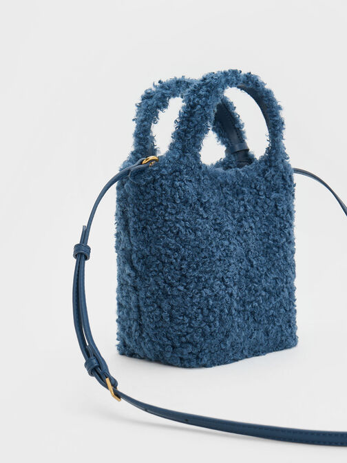 Arlys Furry Tote Bag, Navy, hi-res