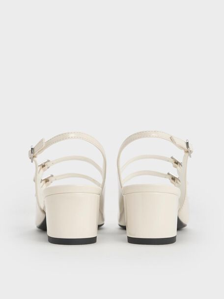 Double-Strap Slingback Mary Jane Pumps, Chalk, hi-res