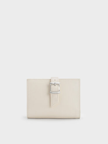 Cartera Bryna con detalles metálicos, Crema, hi-res